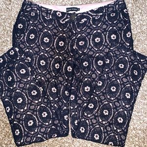 Nikki Rich black lace pants woman size LARGE 29”inseam